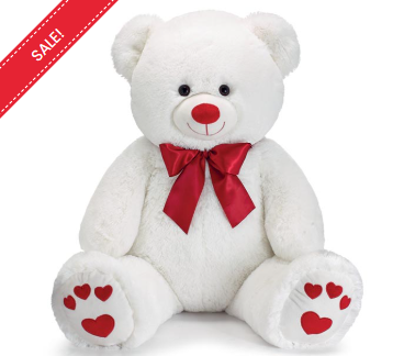 LARGE 34" WHITE PLUSH BEAR