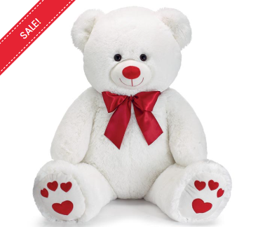 OSO DE PELUCHE BLANCO GRANDE DE 35"